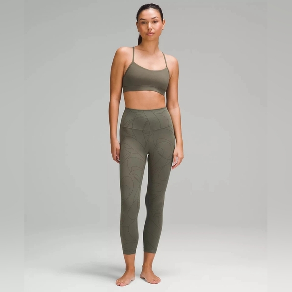lululemon athletica Pants - Lululemon Align High-Rise Pant 25" Size 6 Scripted Yogo Army Green - Dark Olive